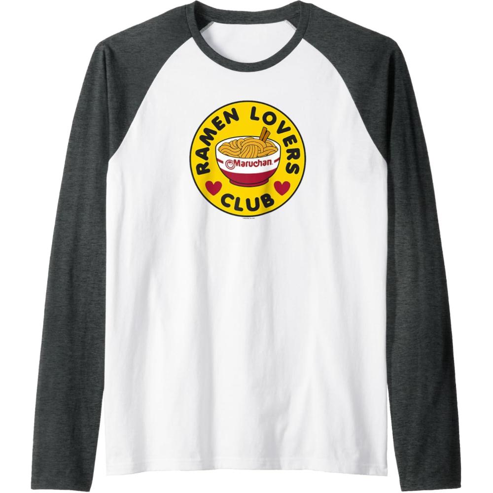 image:imageMaruchan Instant Lunch Ramen Lovers Club Bowl Logo Raglan Baseball TeeDark Heather GreyWhite