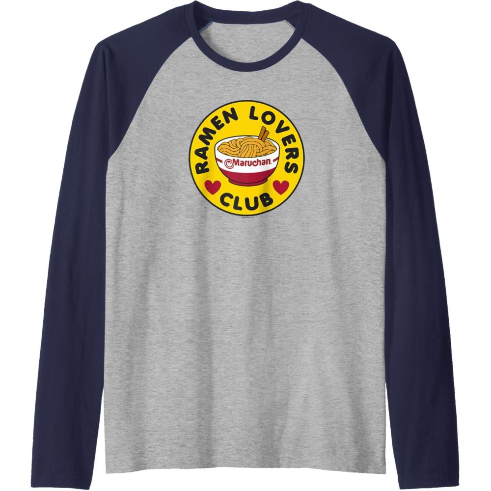 image:imageMaruchan Instant Lunch Ramen Lovers Club Bowl Logo Raglan Baseball TeeNavy BlueAthletic Heather