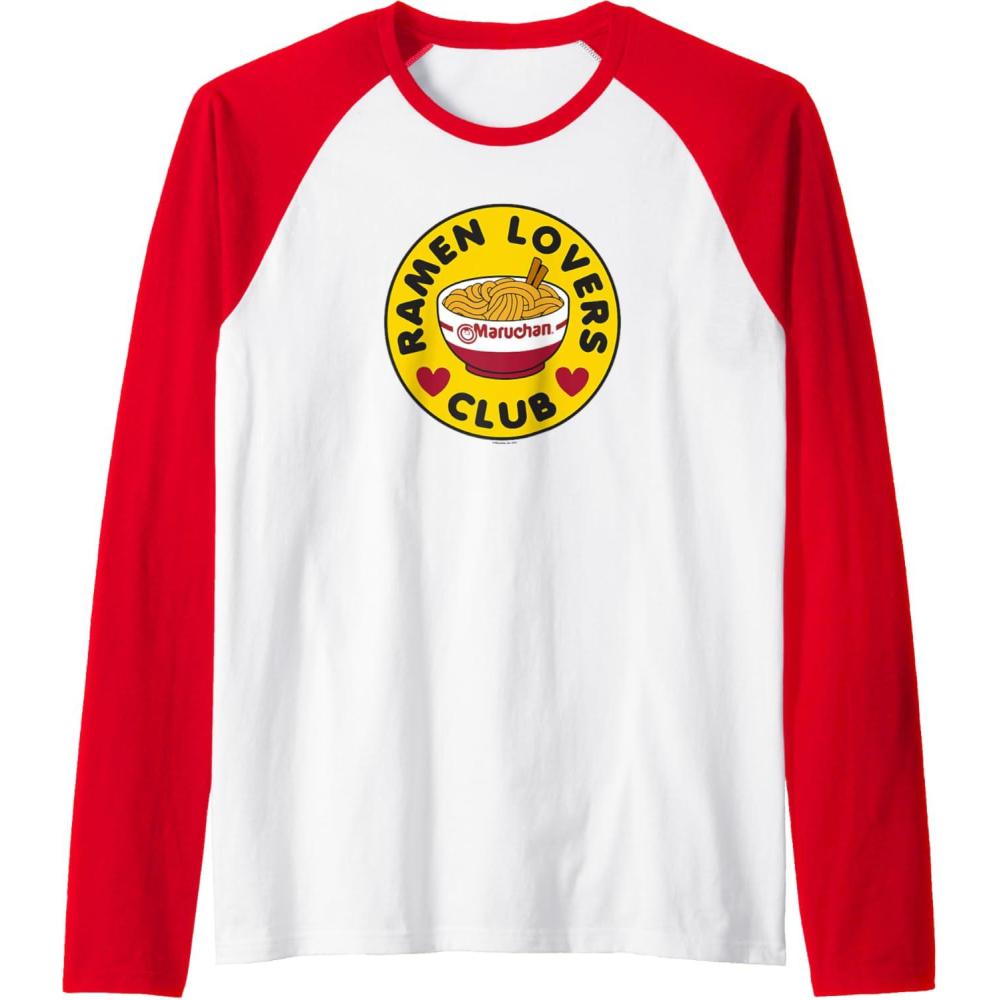 image:imageMaruchan Instant Lunch Ramen Lovers Club Bowl Logo Raglan Baseball TeeRedWhite