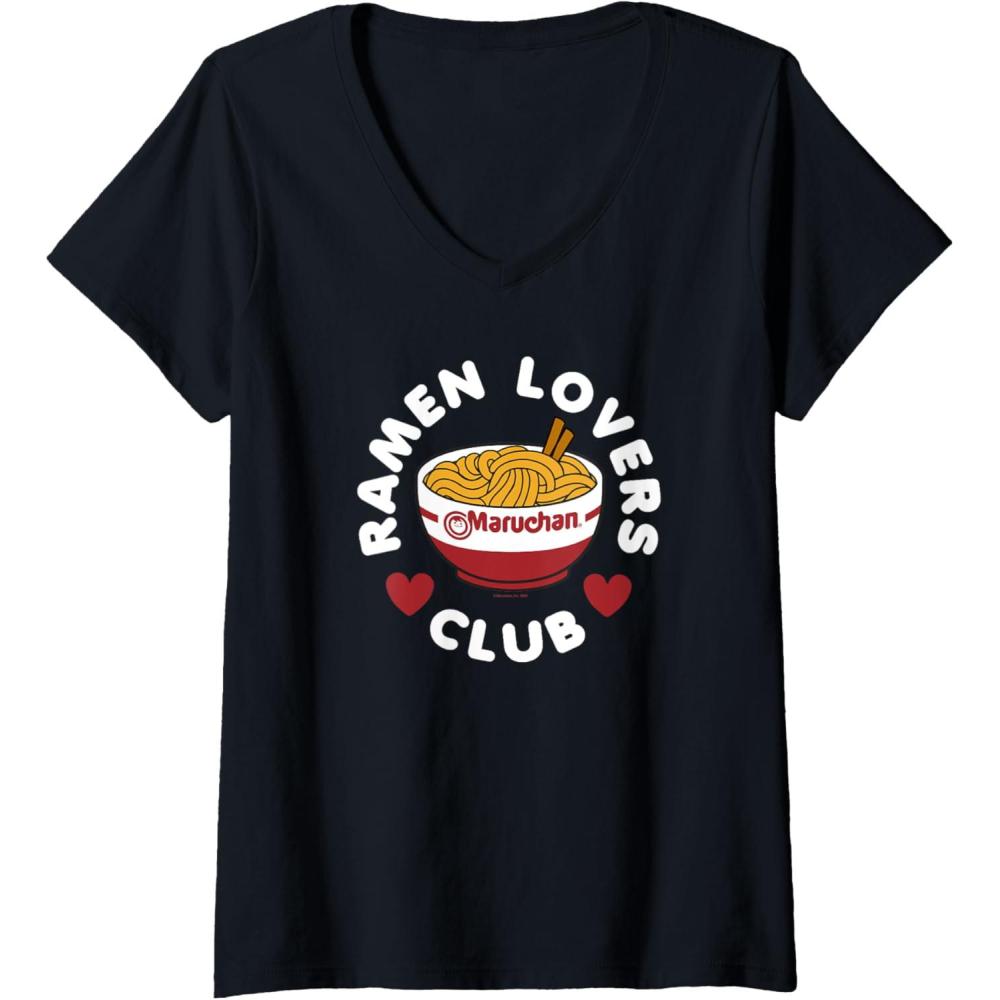 image:imageMaruchan Instant Lunch Ramen Lovers Club Cute Logo VNeck TShirtBlack