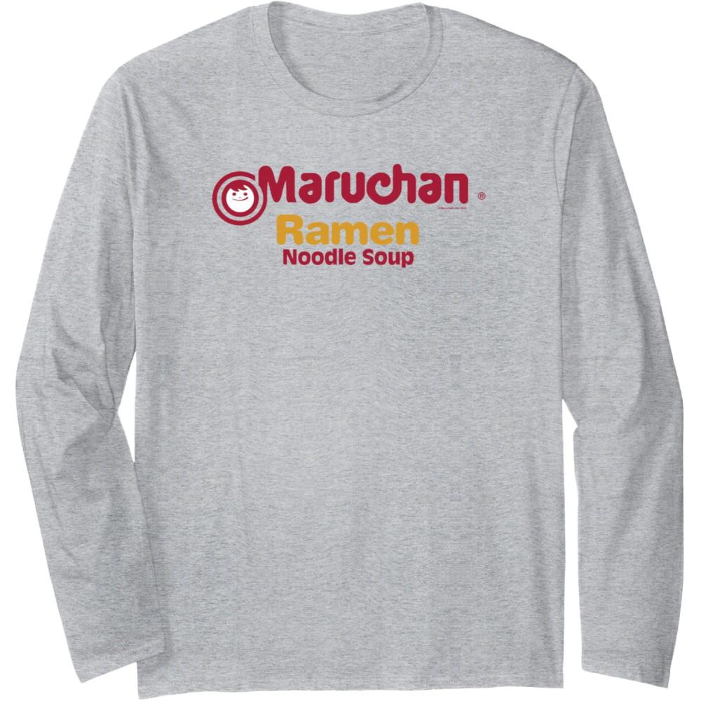 image:imageMaruchan Instant Lunch Ramen Noodle Soup Logo Long Sleeve TShirtHeather Grey