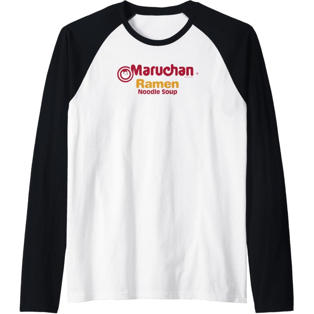 image:imageMaruchan Instant Lunch Ramen Noodle Soup Logo Raglan Baseball TeeBlackWhite