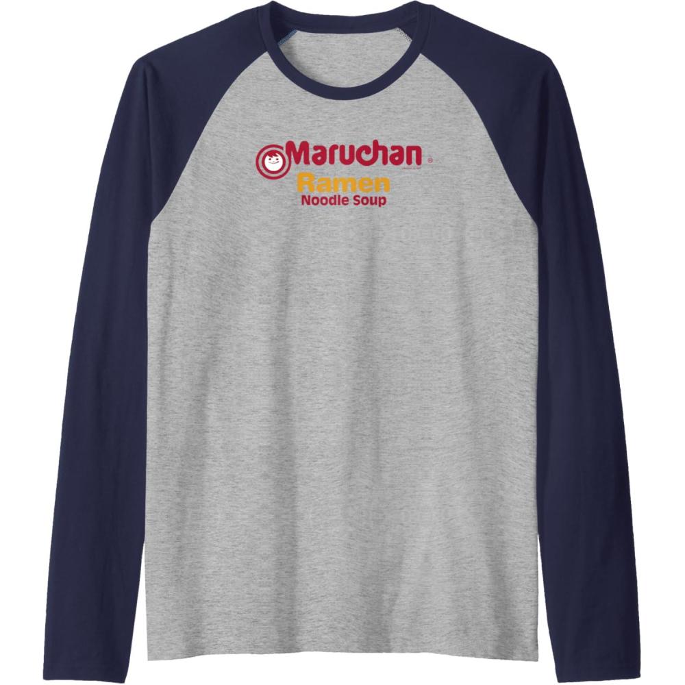 image:imageMaruchan Instant Lunch Ramen Noodle Soup Logo Raglan Baseball TeeNavy BlueAthletic Heather