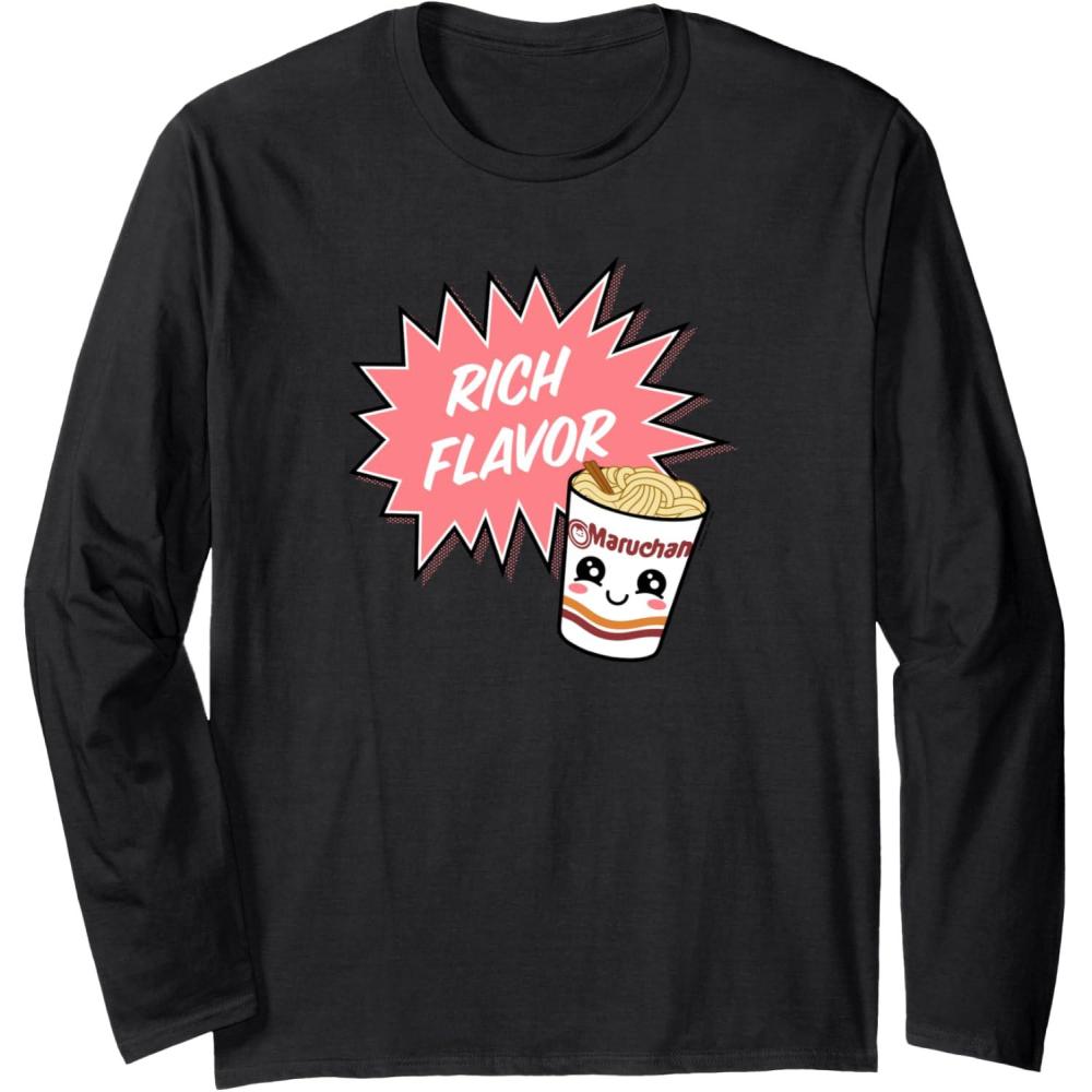 image:imageMaruchan Instant Lunch Rich Flavor Cute Noodle Cup Logo Long Sleeve TShirtBlack