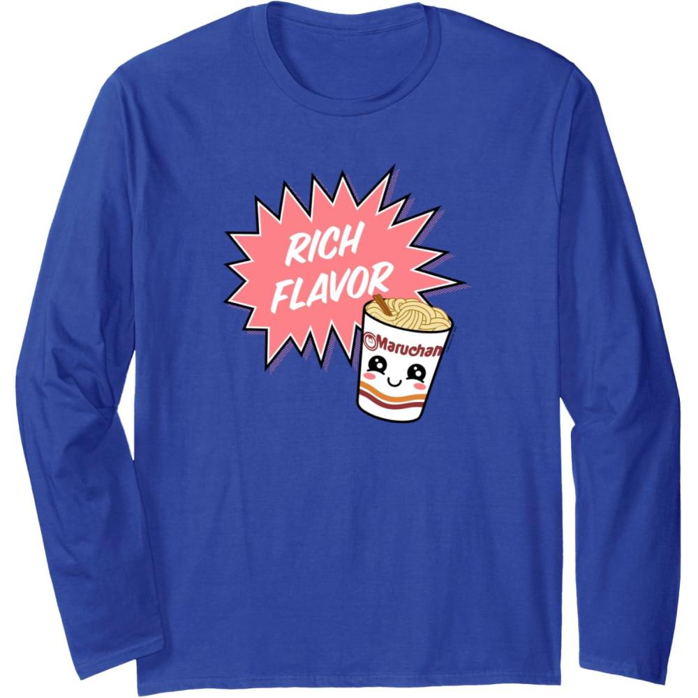 image:imageMaruchan Instant Lunch Rich Flavor Cute Noodle Cup Logo Long Sleeve TShirtRoyal Blue