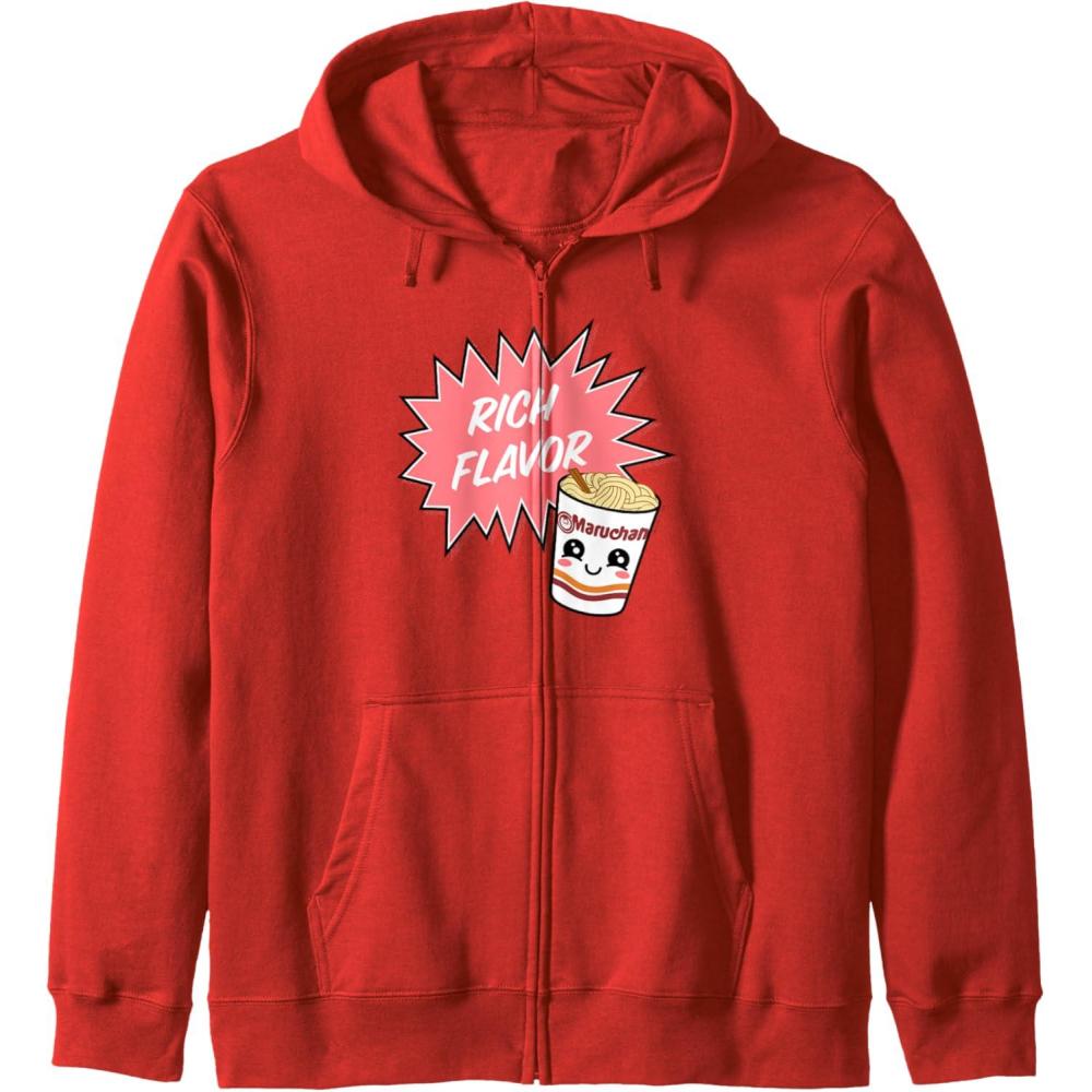 image:imageMaruchan Instant Lunch Rich Flavor Cute Noodle Cup Logo Zip HoodieRed