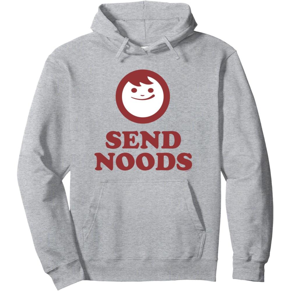image:imageMaruchan Instant Lunch Send Noods Happy Face Logo Pullover HoodieHeather Grey