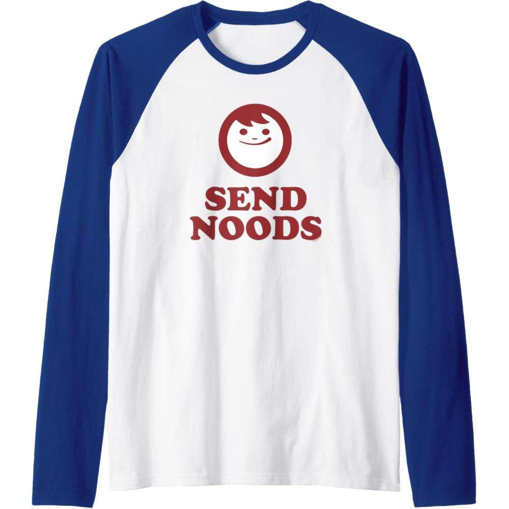 image:imageMaruchan Instant Lunch Send Noods Happy Face Logo Raglan Baseball TeeRoyal BlueWhite