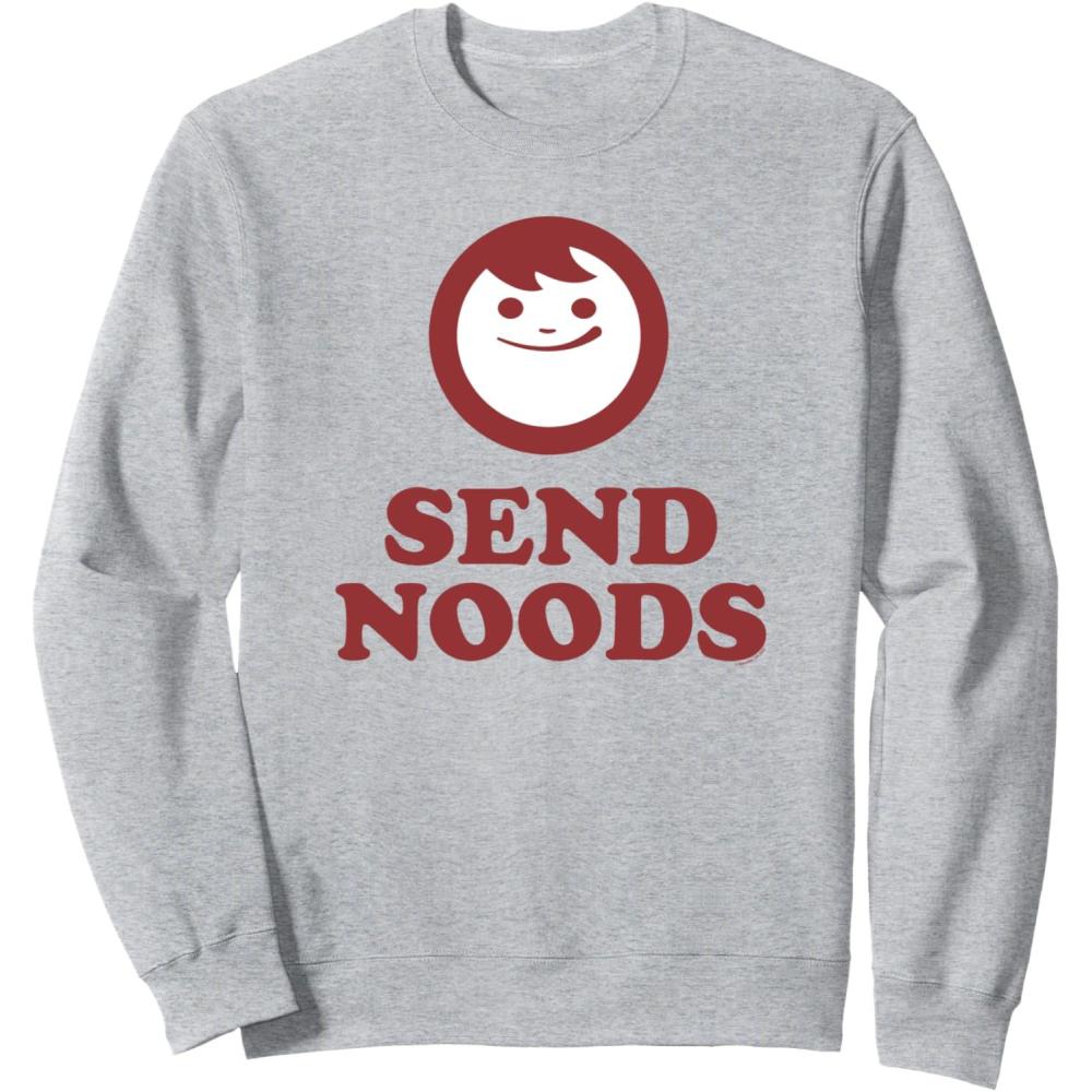 image:imageMaruchan Instant Lunch Send Noods Happy Face Logo SweatshirtHeather Grey