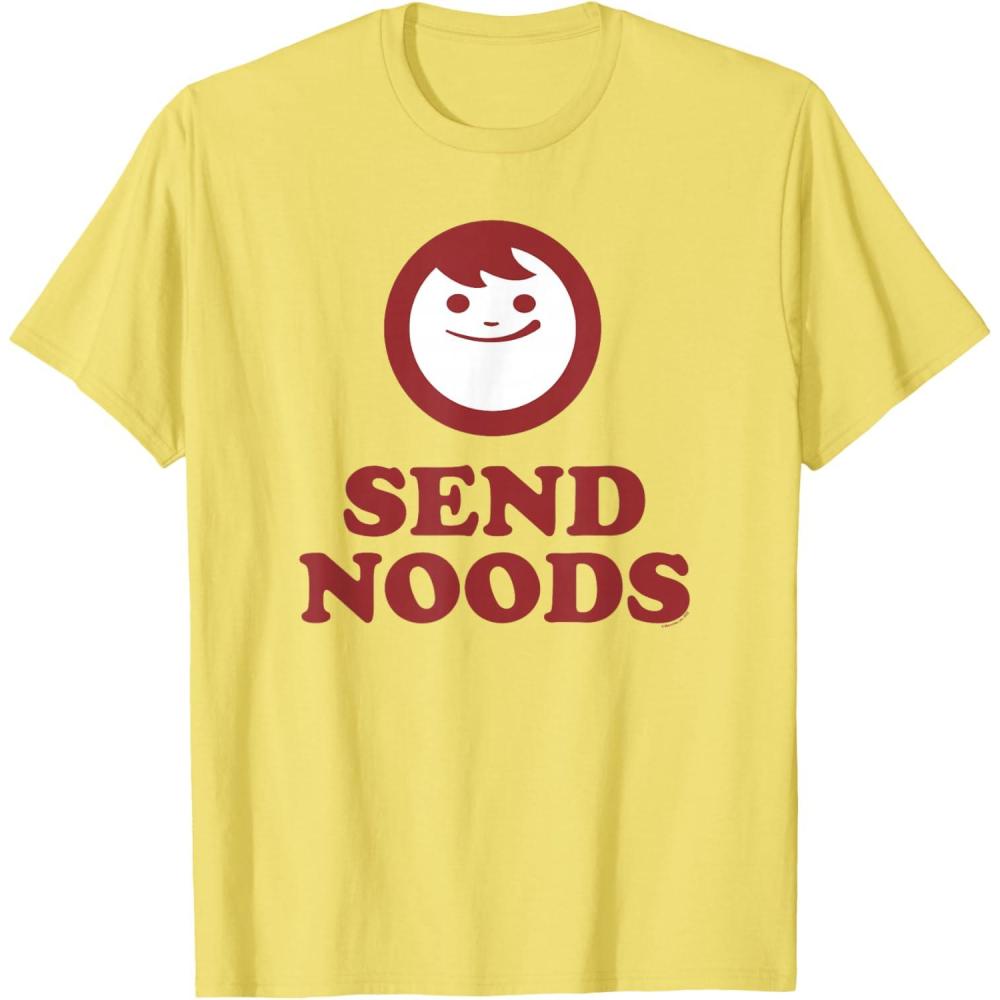 image:imageMaruchan Instant Lunch Send Noods Happy Face Logo TShirtLemon Yellow