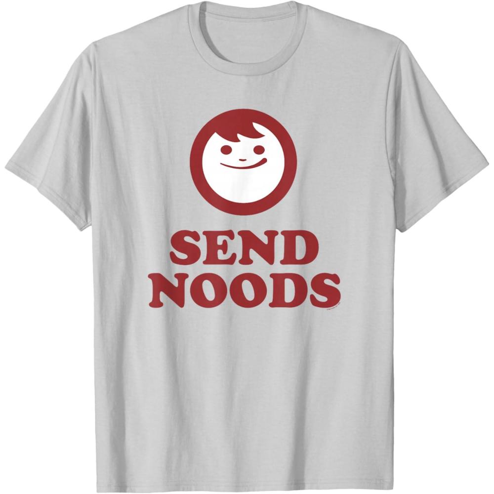 image:imageMaruchan Instant Lunch Send Noods Happy Face Logo TShirtSilver Grey