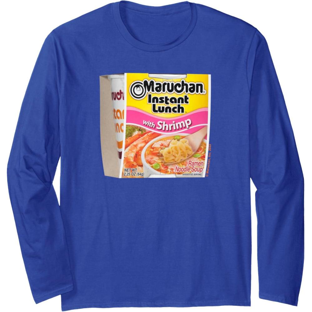 image:imageMaruchan Instant Lunch Shrimp Flavor Package Noodle Cup Long Sleeve TShirtRoyal Blue