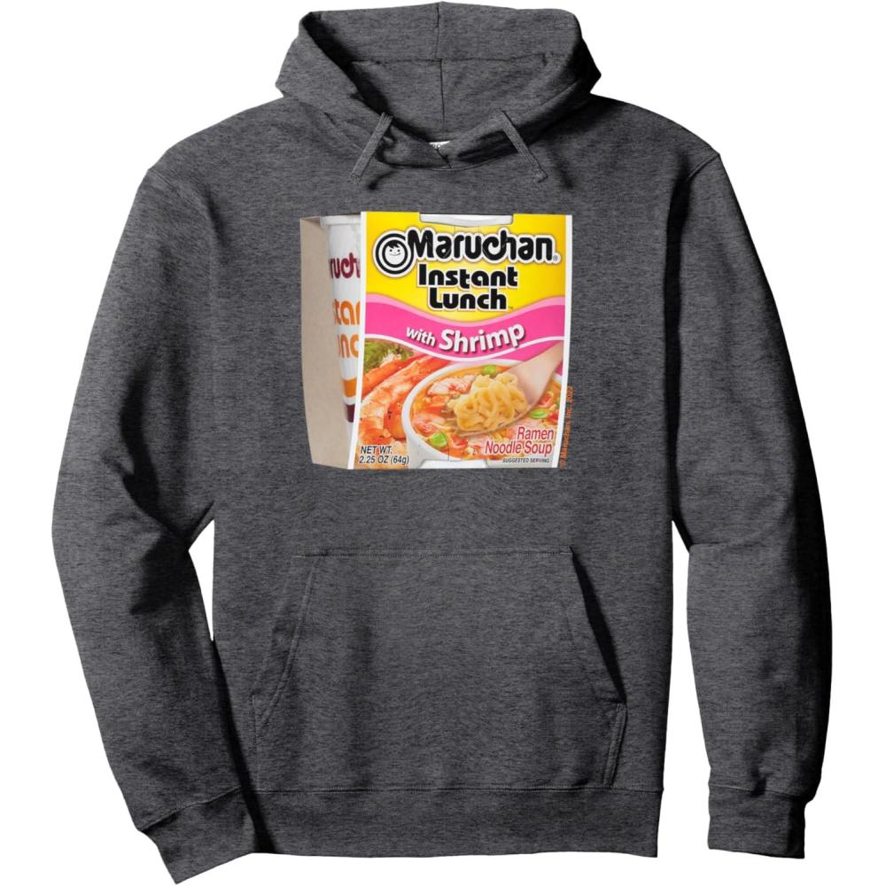 image:imageMaruchan Instant Lunch Shrimp Flavor Package Noodle Cup Pullover HoodieDark Heather Grey
