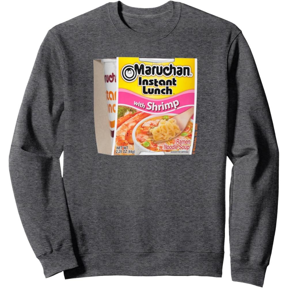 image:imageMaruchan Instant Lunch Shrimp Flavor Package Noodle Cup SweatshirtDark Heather Grey