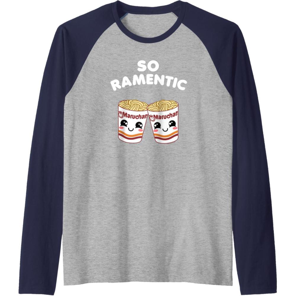 image:imageMaruchan Instant Lunch So Ramentic Lovely Ramen Cups Raglan Baseball TeeNavy BlueAthletic Heather