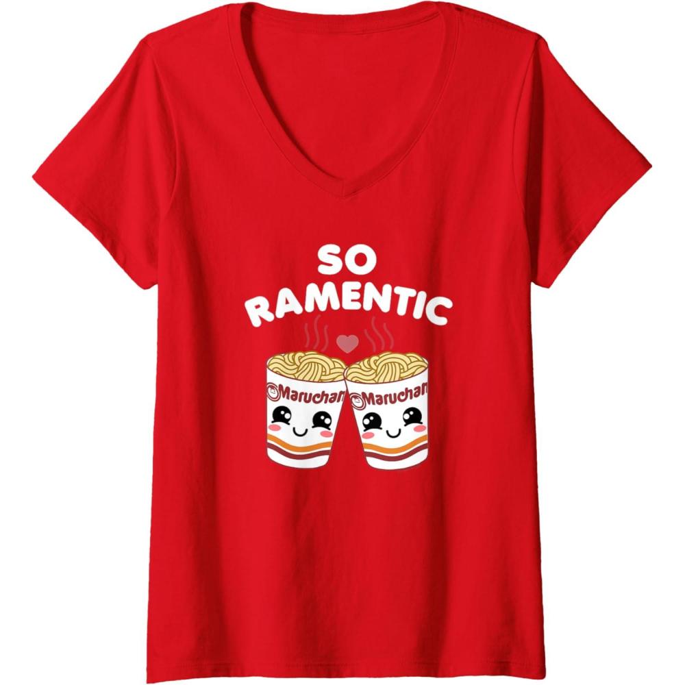 image:imageMaruchan Instant Lunch So Ramentic Lovely Ramen Cups VNeck TShirtRed