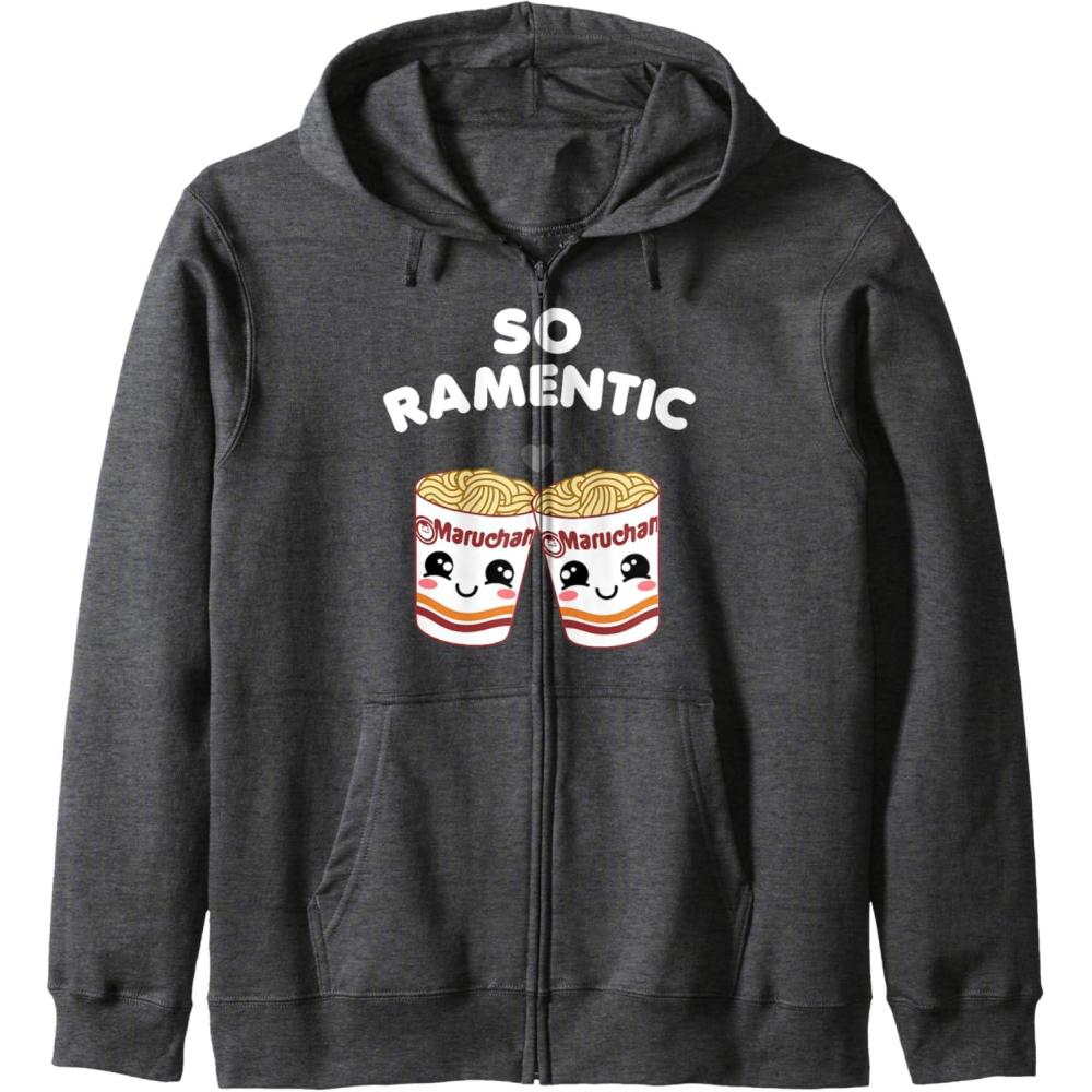 image:imageMaruchan Instant Lunch So Ramentic Lovely Ramen Cups Zip HoodieDark Heather Grey