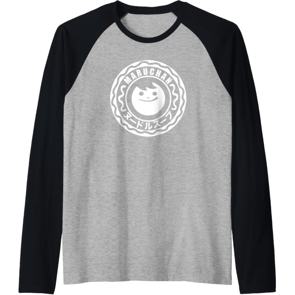 image:imageMaruchan Instant Lunch Soup Circular Official Logo Raglan Baseball TeeBlackAthletic Heather