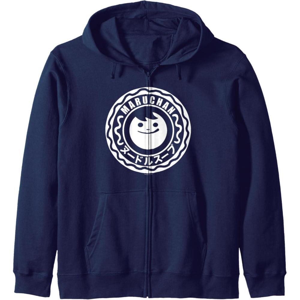 image:imageMaruchan Instant Lunch Soup Circular Official Logo Zip HoodieNavy Blue