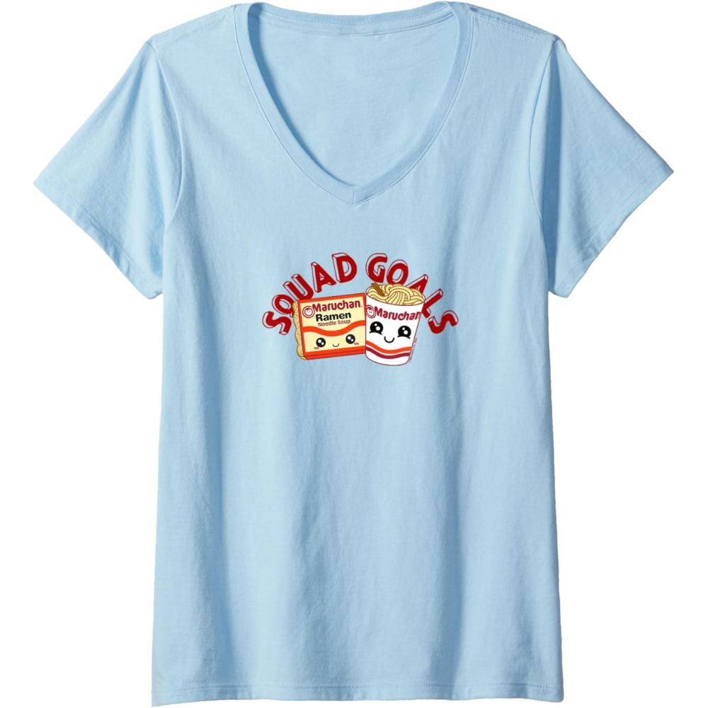image:imageMaruchan Instant Lunch Squad Goals Noodle Friendship Kawaii VNeck TShirtBaby Blue