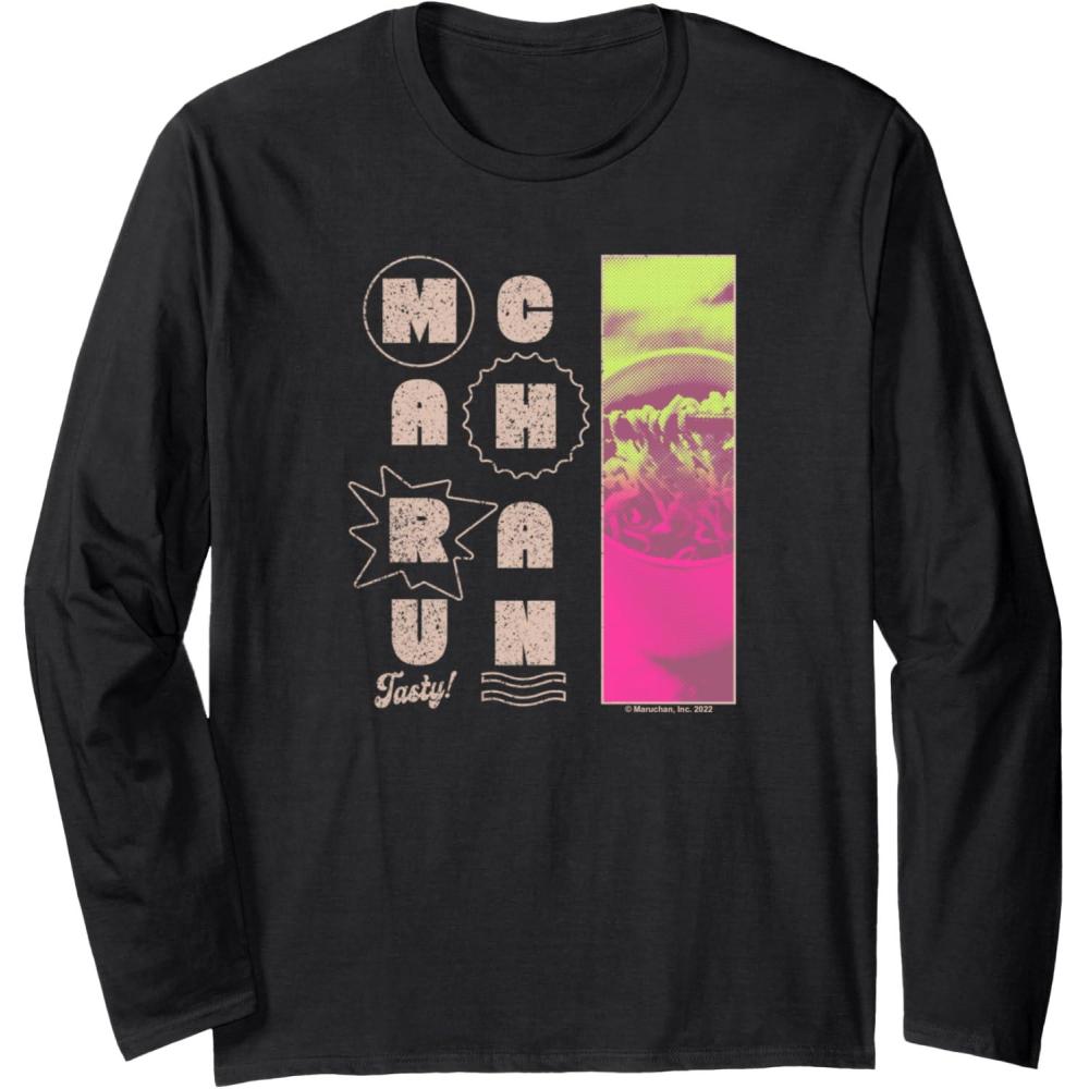 image:imageMaruchan Instant Lunch Tasty Neon Picture Retro Poster Long Sleeve TShirtBlack