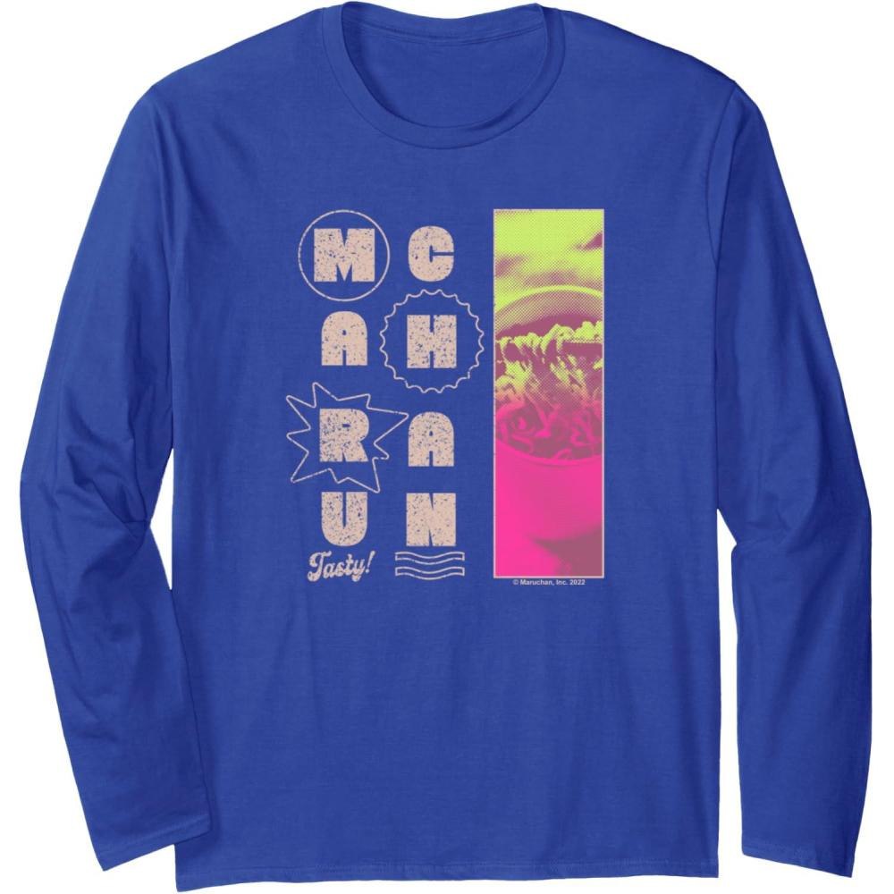 image:imageMaruchan Instant Lunch Tasty Neon Picture Retro Poster Long Sleeve TShirtRoyal Blue