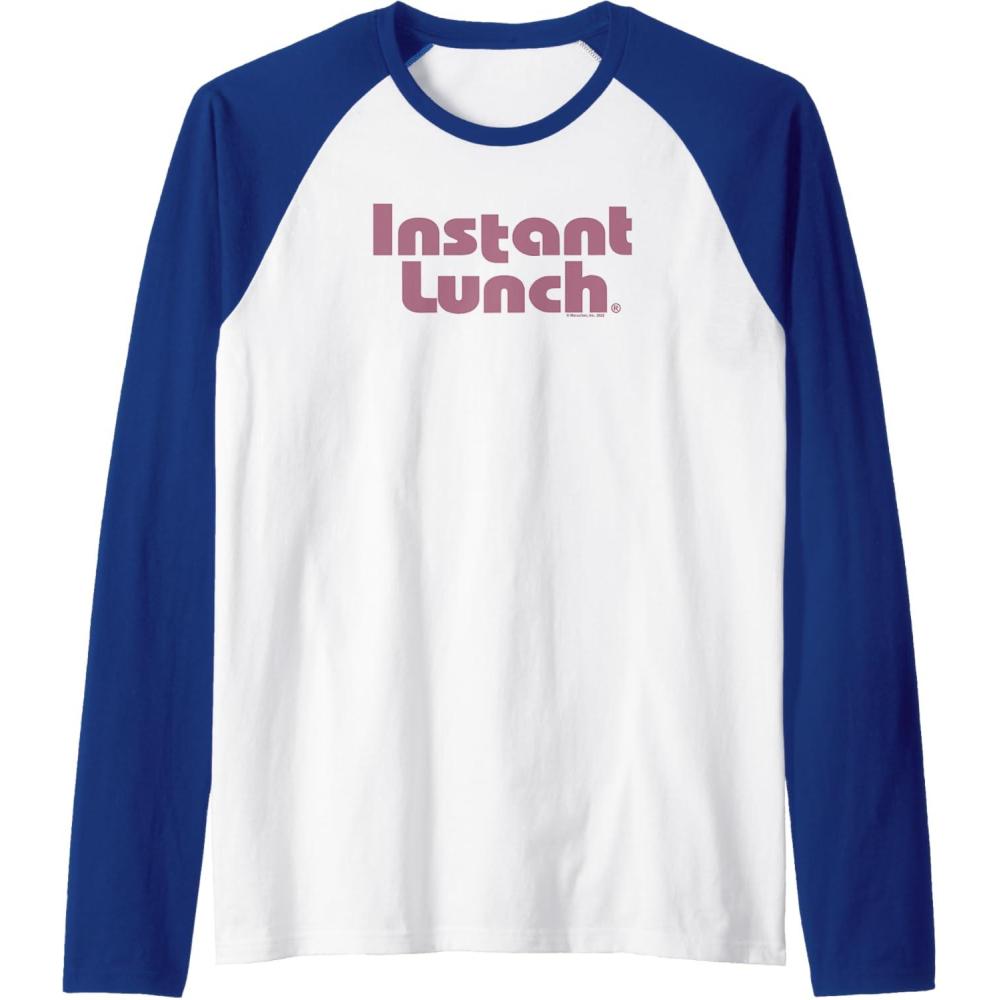 image:imageMaruchan Instant Lunch Text Logo Raglan Baseball TeeRoyal BlueWhite