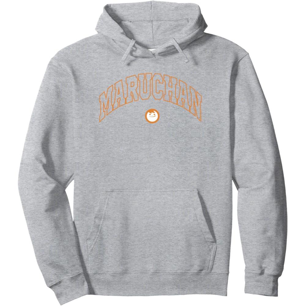image:imageMaruchan Instant Lunch Varsity Style Font Classic Logo Pullover HoodieHeather Grey