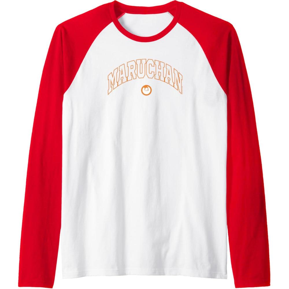 image:imageMaruchan Instant Lunch Varsity Style Font Classic Logo Raglan Baseball TeeRedWhite