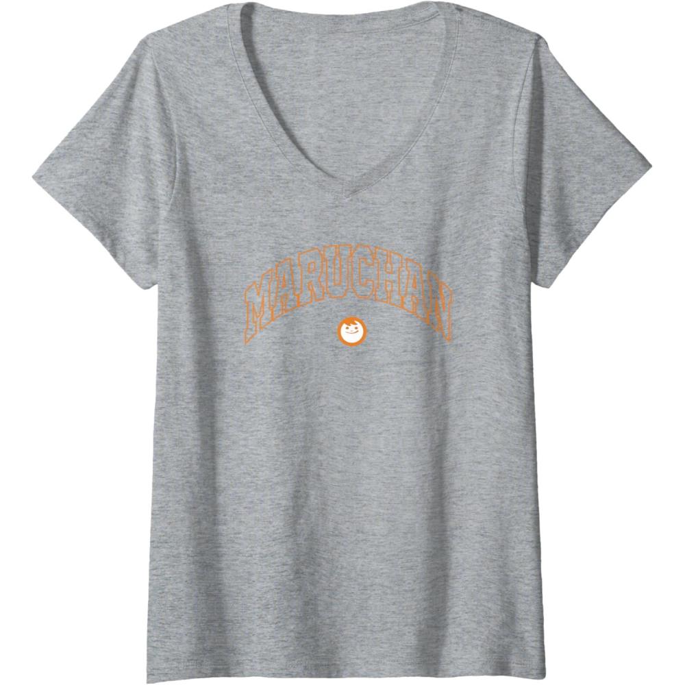 image:imageMaruchan Instant Lunch Varsity Style Font Classic Logo VNeck TShirtHeather Grey