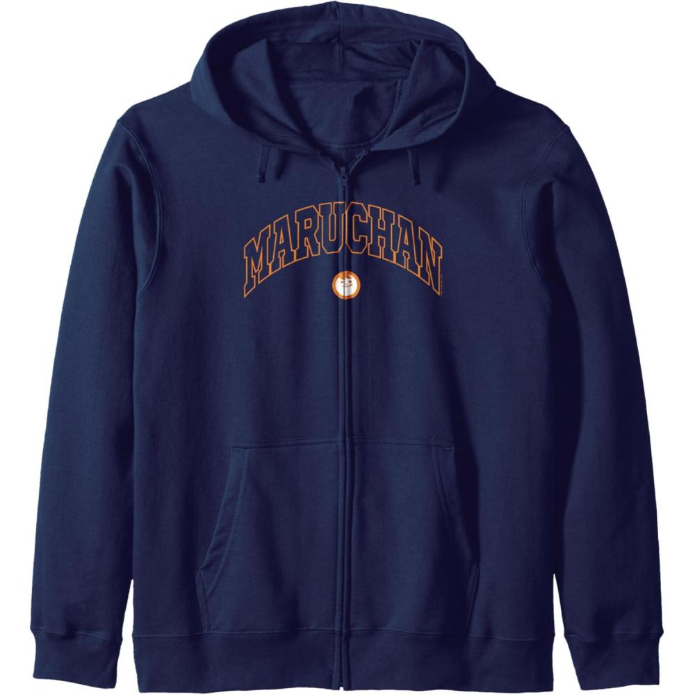 image:imageMaruchan Instant Lunch Varsity Style Font Classic Logo Zip HoodieNavy Blue