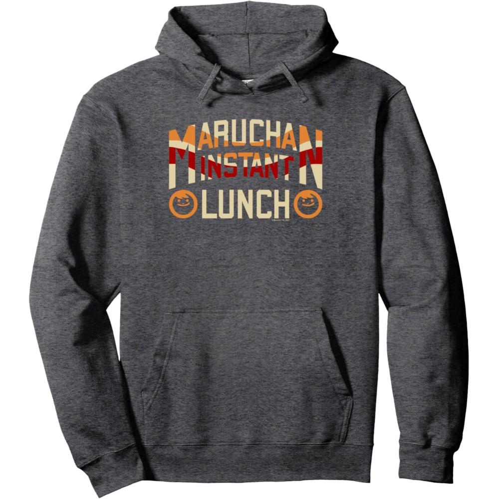 image:imageMaruchan Instant Lunch Varsity Style Font Logo Pullover HoodieDark Heather Grey