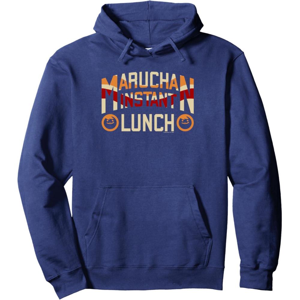 image:imageMaruchan Instant Lunch Varsity Style Font Logo Pullover HoodieNavy Blue