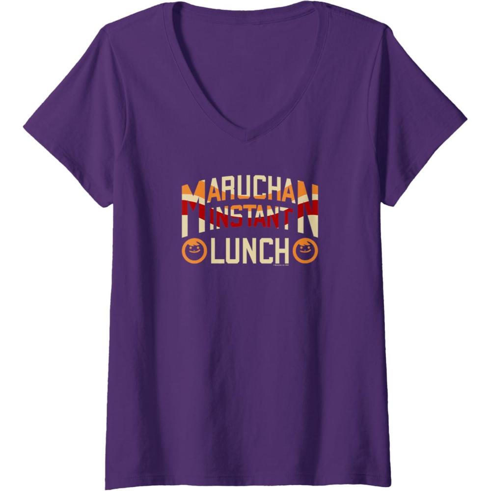 image:imageMaruchan Instant Lunch Varsity Style Font Logo VNeck TShirtPurple