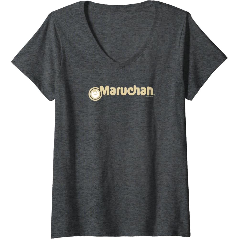 image:imageMaruchan Instant Lunch Vintage Classic Logo VNeck TShirtDark Heather Grey
