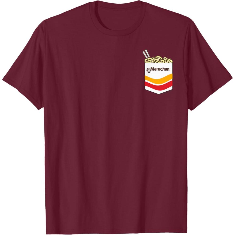 image:imageMaruchan Instant Noodles Faux Pocket Logo TShirtBurgundy