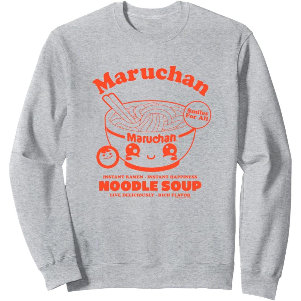 image:imageMaruchan Instant Ramen Instant Happiness Kawaii Bowl Logo SweatshirtHeather Grey