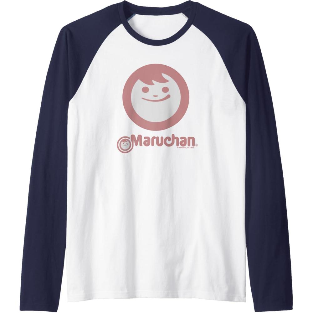 image:imageMaruchan Instant Smile Big Face Logo Raglan Baseball TeeNavy BlueWhite