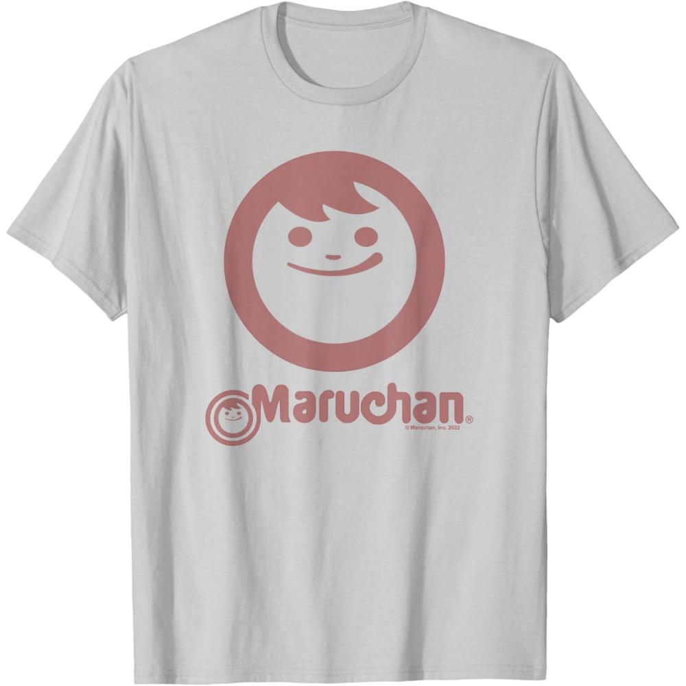 image:imageMaruchan Instant Smile Big Face Logo TShirtSilver Grey