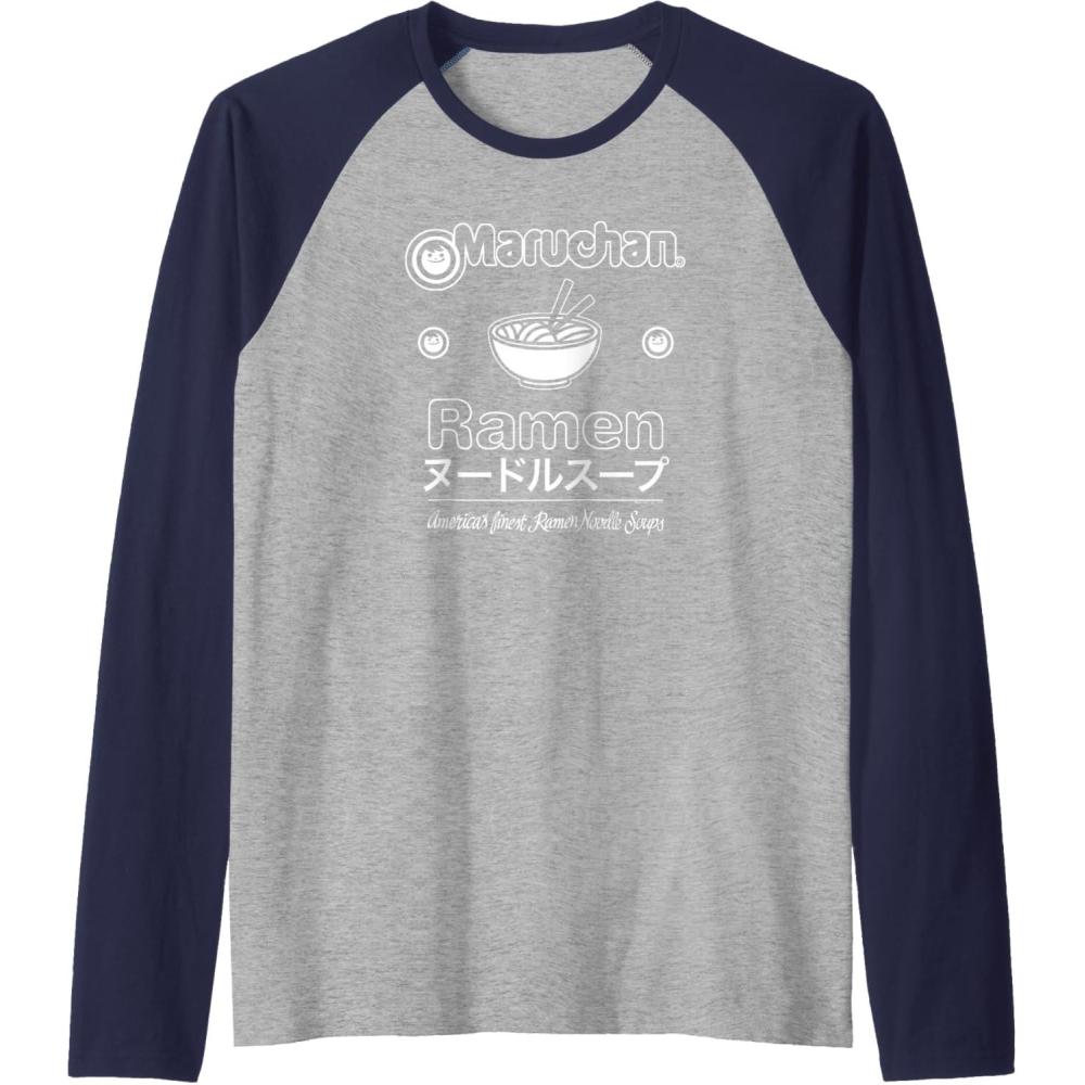 image:imageMaruchan Katakana Americans Finest Ramen Noodle Soup Raglan Baseball TeeNavy BlueAthletic Heather