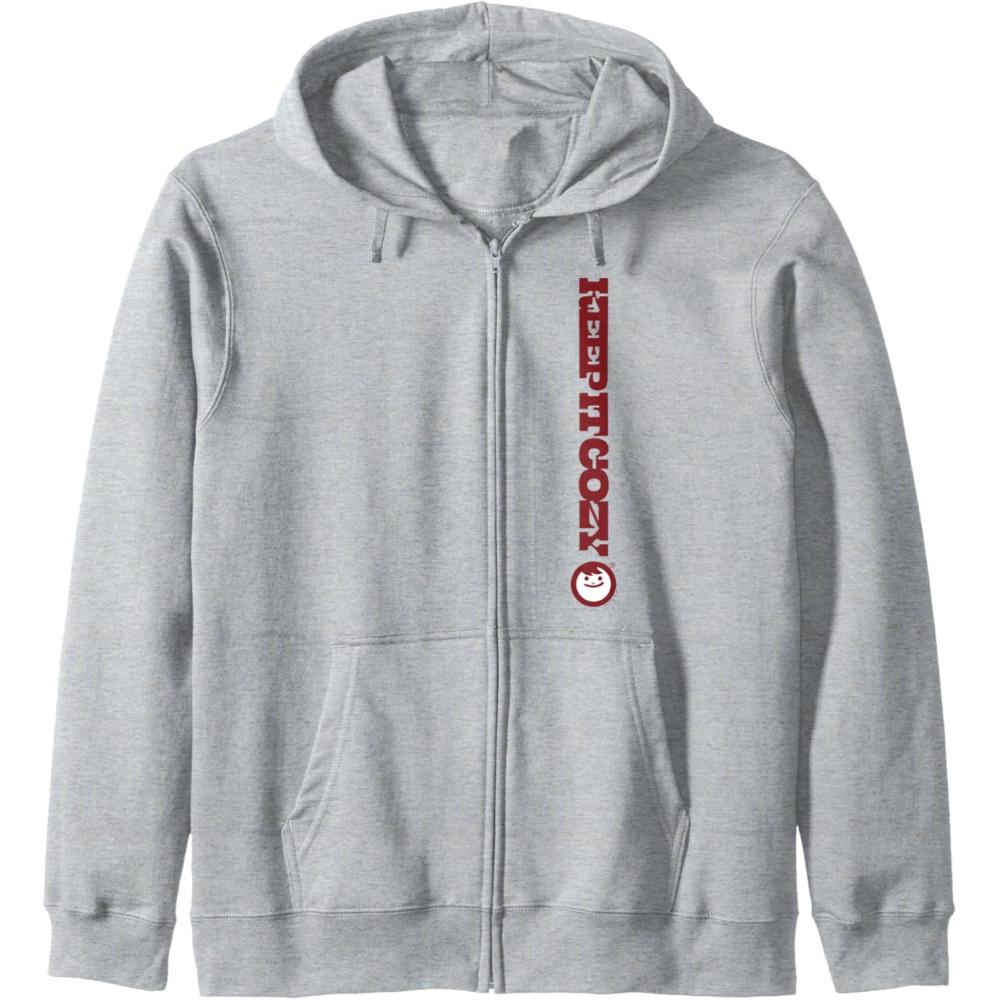 image:imageMaruchan Keep It Cozy Vertical Text Logo Zip HoodieHeather Grey