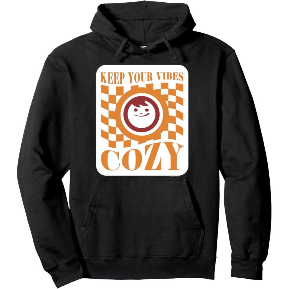 image:imageMaruchan Keep Your Vibes Cozy Checker Smiley Face Logo Pullover HoodieBlack