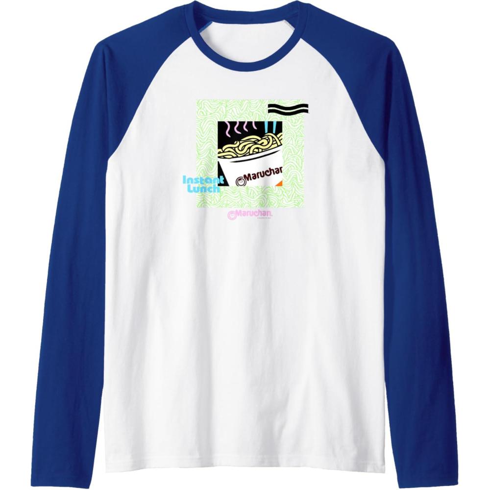 image:imageMaruchan Noodle Cup Instant Lunch Poster Raglan Baseball TeeRoyal BlueWhite