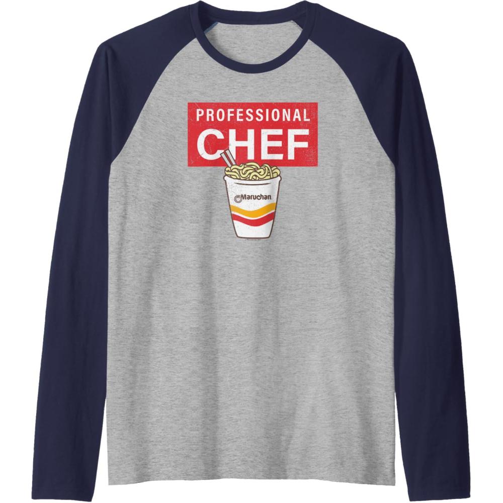 image:imageMaruchan Professional Ramen Noodle Chef Raglan Baseball TeeNavy BlueAthletic Heather