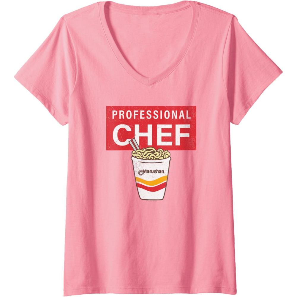 image:imageMaruchan Professional Ramen Noodle Chef VNeck TShirtPink