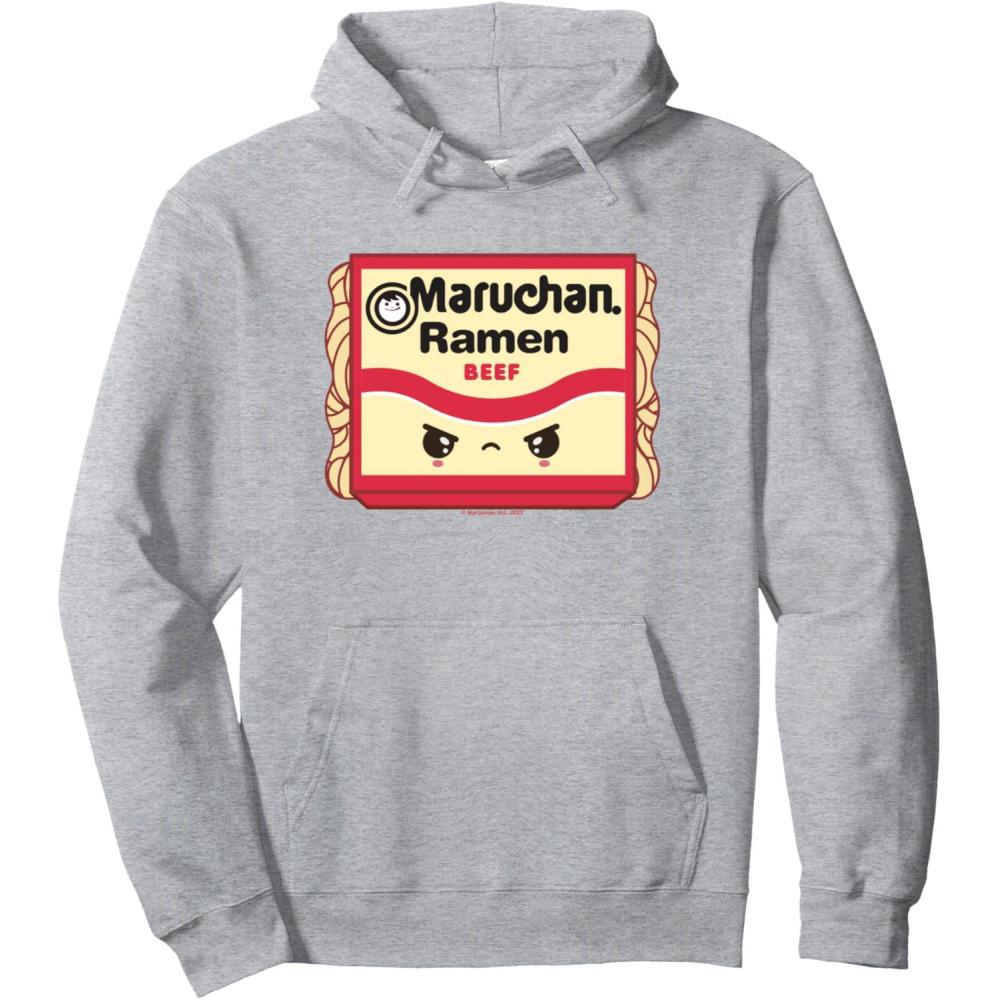 image:imageMaruchan Ramen Beef Flavor Angry Kawaii Package Pullover HoodieHeather Grey