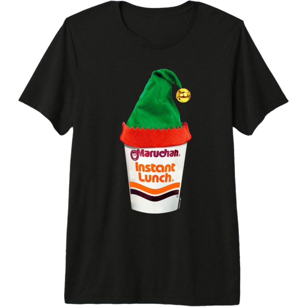 image:imageMaruchan Ramen Cup Christmas Elf Hat Premium TShirtBlack
