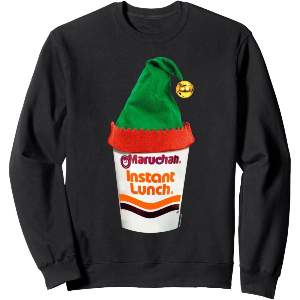 image:imageMaruchan Ramen Cup Christmas Elf Hat SweatshirtBlack