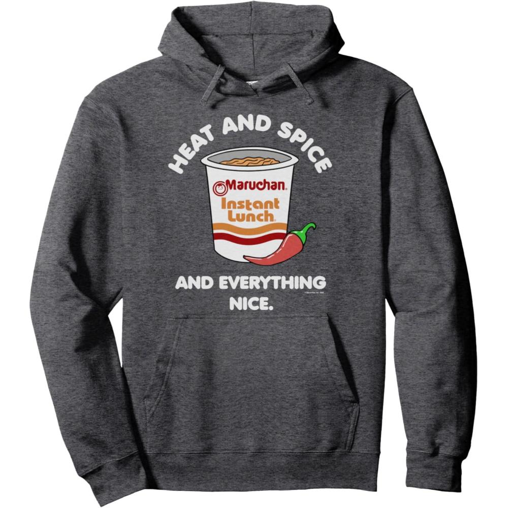 image:imageMaruchan Ramen Cup Heat And Spice Food Quote Pullover HoodieDark Heather Grey
