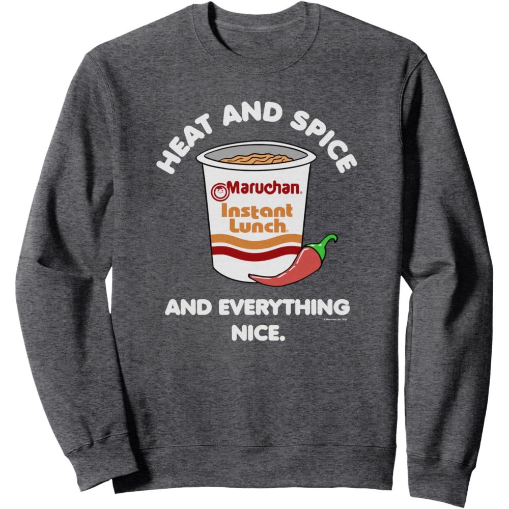 image:imageMaruchan Ramen Cup Heat And Spice Food Quote SweatshirtDark Heather Grey
